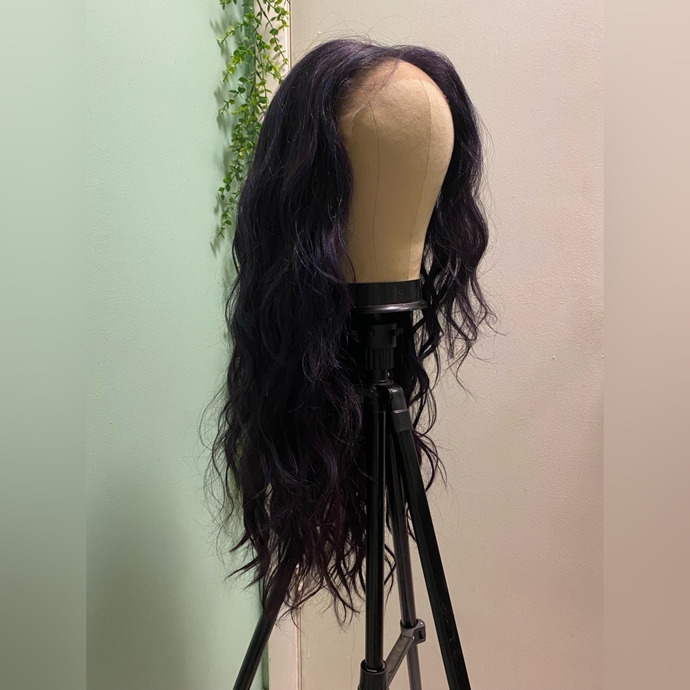Human/Synthetic Purple and Blue Lace Front Wig